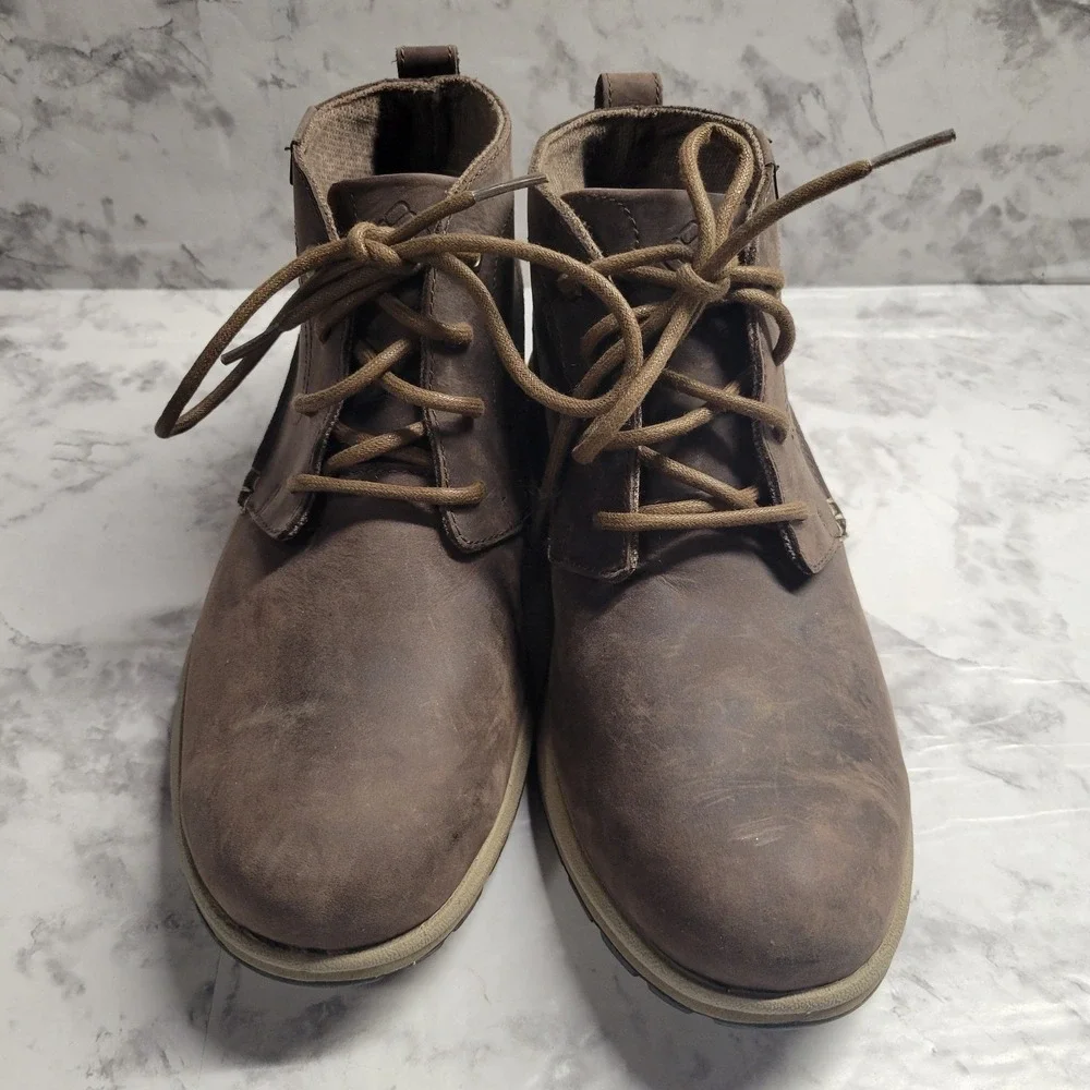 Columbia Redmond Brown Leather Chukka‎ Boots Mens Lace Up Mid Top Hiking Shoes 9